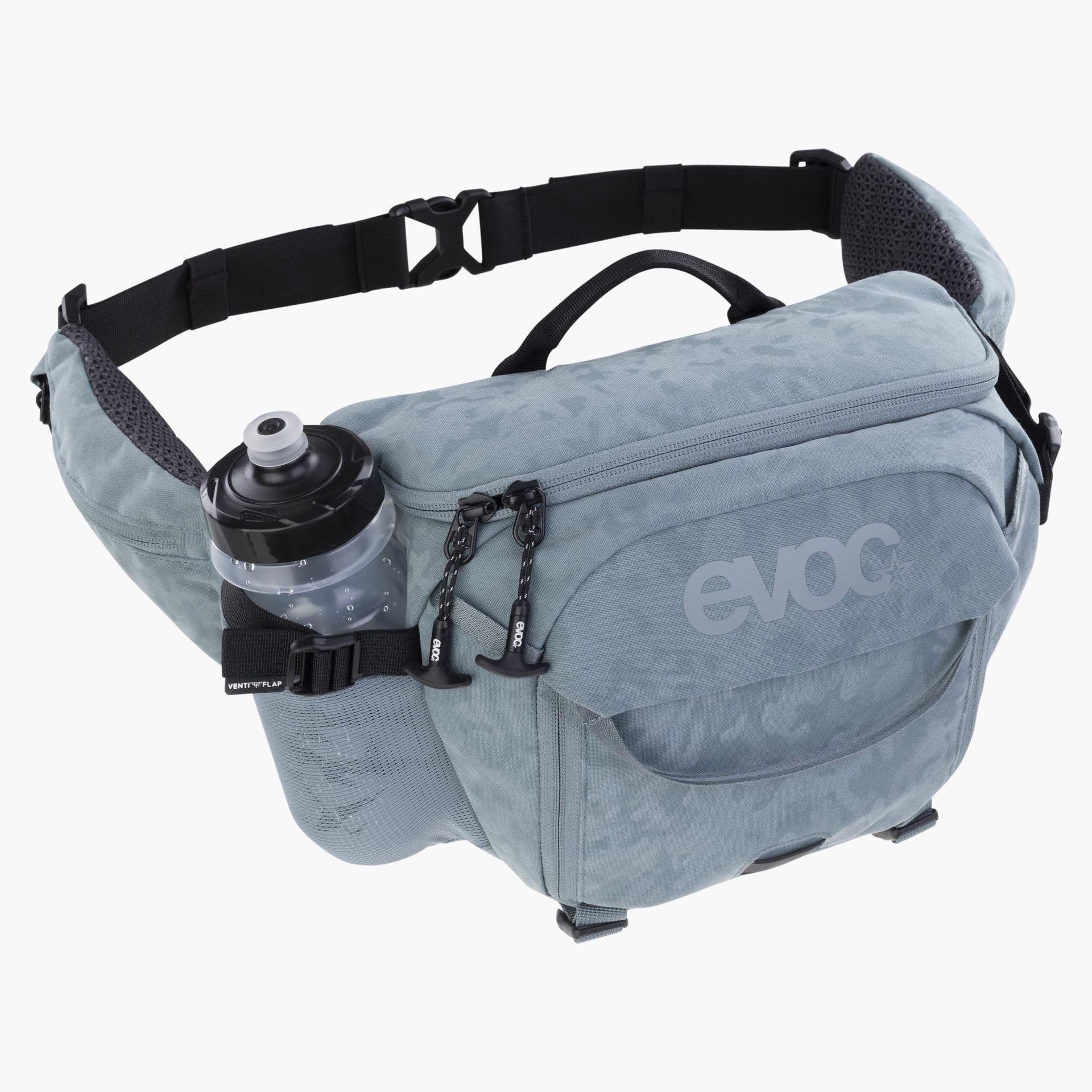 EVOC HIP PACK CAPTURE 6, torba biodrowa (wydajna wentylacja pleców, elastyczne kieszenie boczne, przegródki organizacyjne, wymiary: 14 x 20 x 31 cm, pojemność: 6 l), stalowa