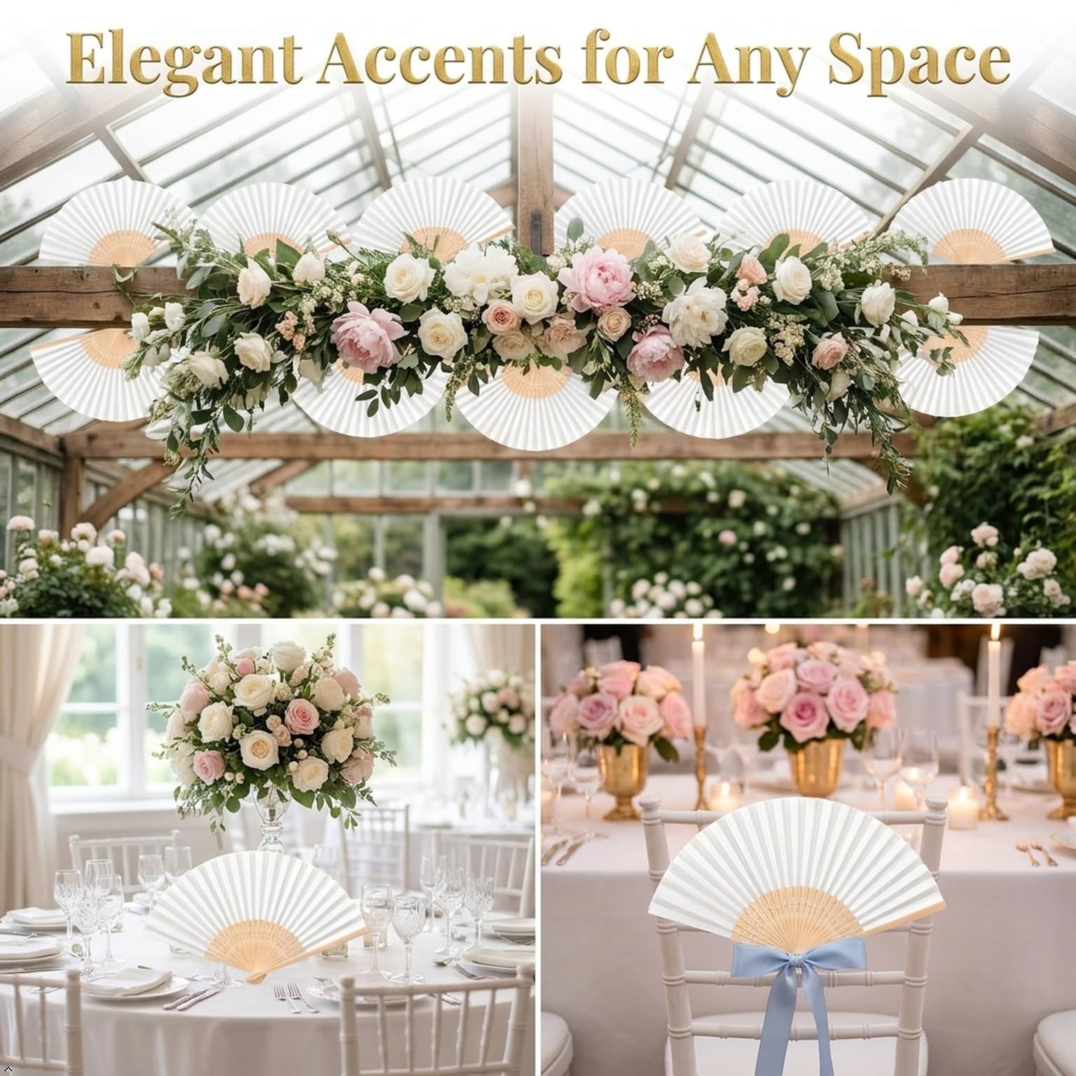 Weiß Faltbar Taschenfächer mit Bambus Handfächer Fächer Hochzeit 40 Stück Papier Faltfächer Handfächer Gäste Geschenk Fächer Gastgeschenk Papierfächer für Hochzeit Party Sommer Party Gastgeschenk