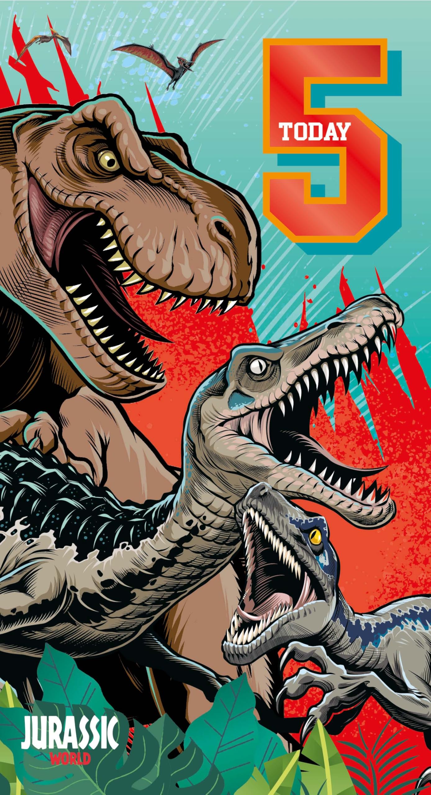 Danilo Promotions Ltd Jurassic World Birthday Card, Age 5
