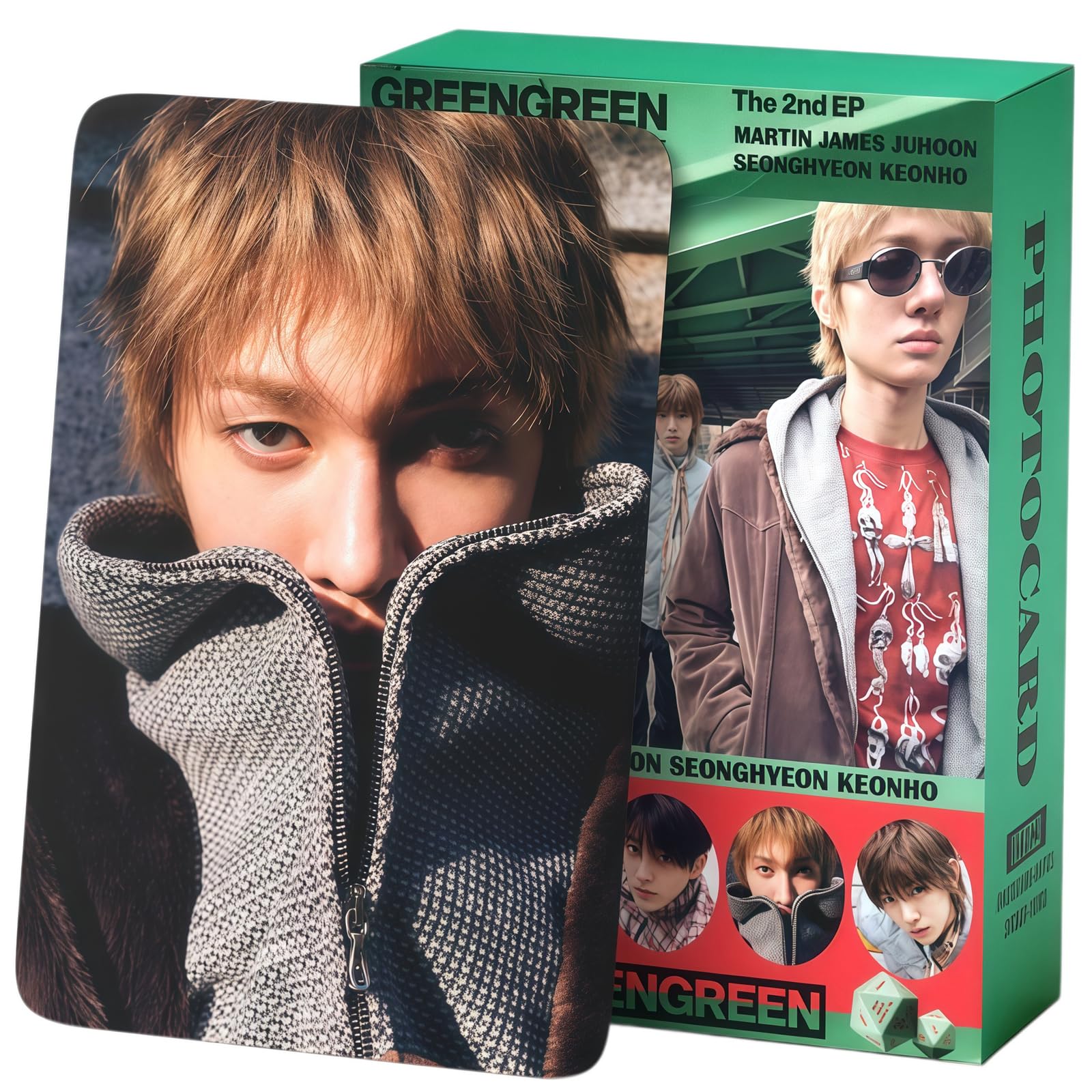 Yuto GREENGREEN Photocard & Sticker Set - 127PCS (55PCS Lomo Cards + 72PCS Stickers) Kpop Collectible Merchandise (B)