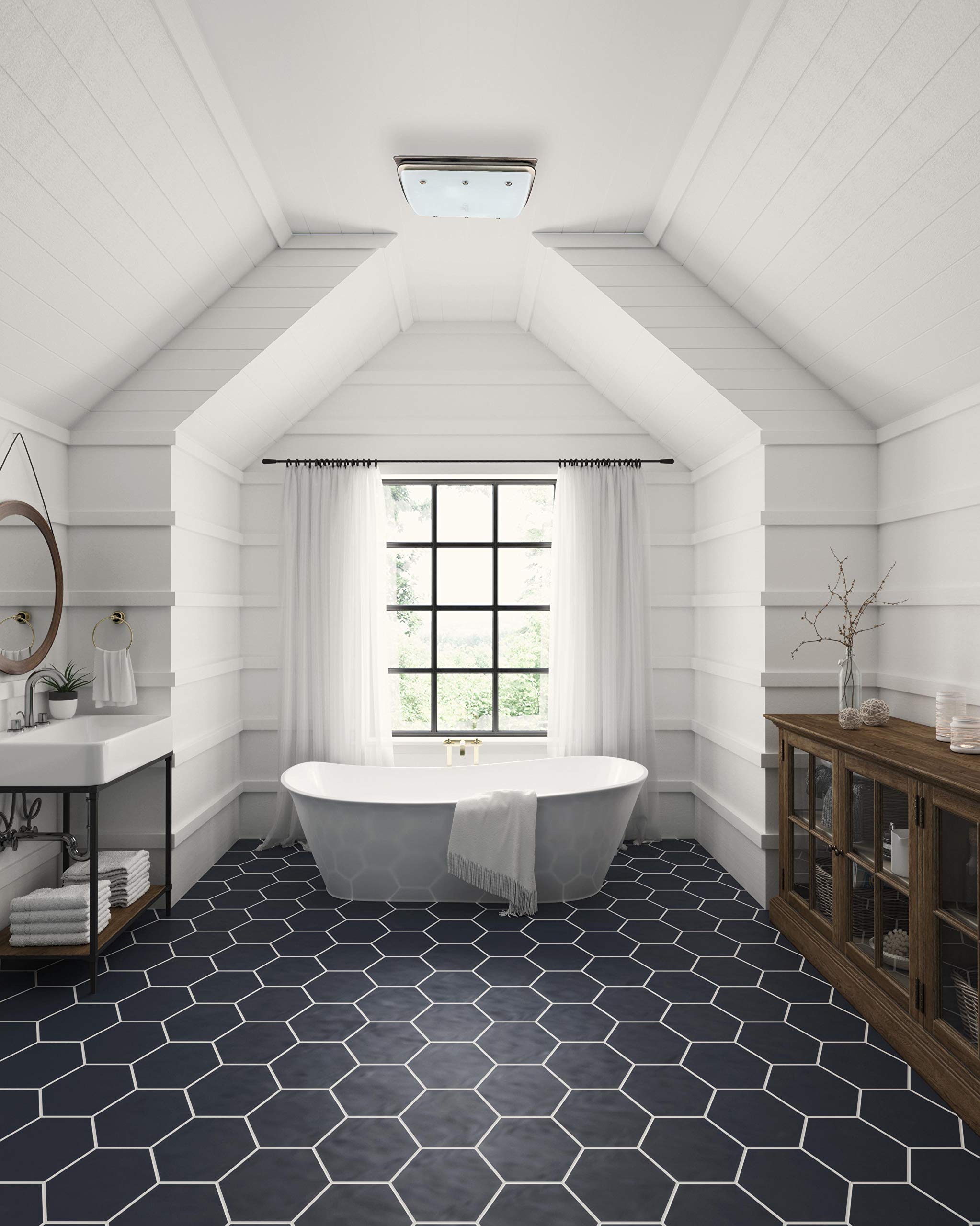 Hunter 90065z Ellipse Decorative Bathroom Ventilation Exhaust Fan with Light  and Night-Light, Matte Opal Glass, Imperial Bronze Finish, Medium -  Amazon.com