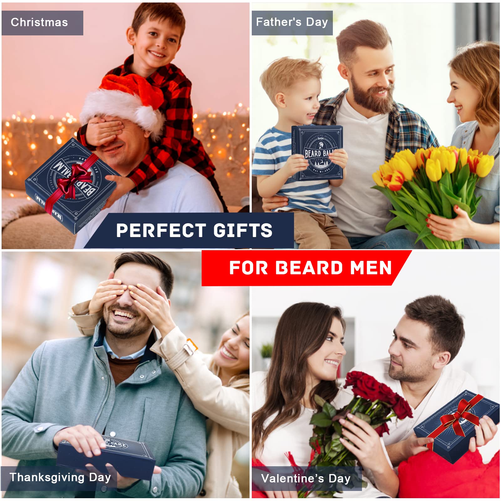 Kit Barbe Homme, Beesjuy Coffret Barbe Homme, Cadeau Noel Homme, Entretien Barbe Kit Soins Barbe Pour Hommes Avec Huile, Crème, Shampoing, Brosse à Poils, Peigne, Ciseaux, Peigne de Coiffage