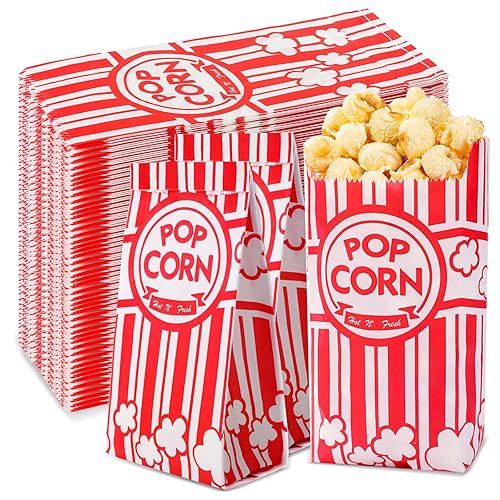 LINSIRON 112 paquetes de bolsas de papel para palomitas de maíz, bolsas pequeñas de palomitas de maíz de 1 onza, servicio individual a granel para