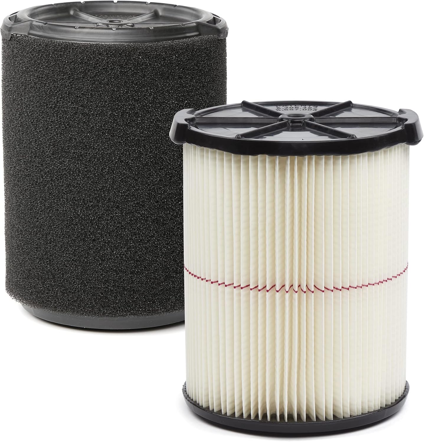 CRAFTSMAN CMXZVBE38779 Red Stripe General Purpose Wet/Dry Vac Replacement Filter and Wet Application Filter for 5 to 20 Gallon Shop Vacuums, 2-Pack , Black - - 