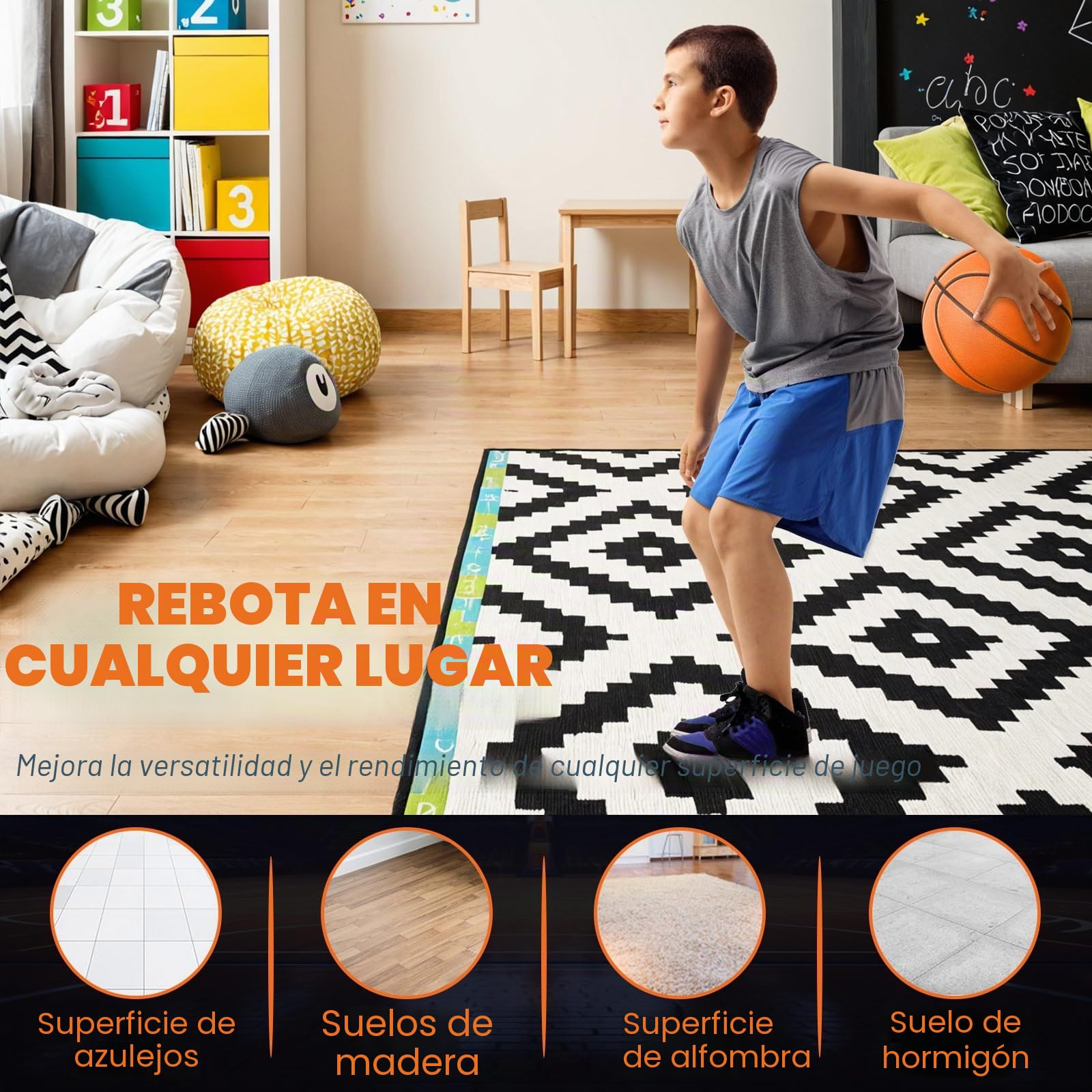 Balón de baloncesto silencioso tamaño 7 (29.5 pulgadas) – Pelota de baloncesto de interior de espuma sin aire ranurada para regates silenciosos y entrenamiento en interiores, material de