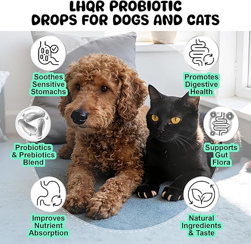 Miniatura 2 de Probióticos líquidos para perros y gatos con prebióticos y enzimas digestivas - Fórmula 3 en 1 para la salud intestinal y absorción de nutrientes -