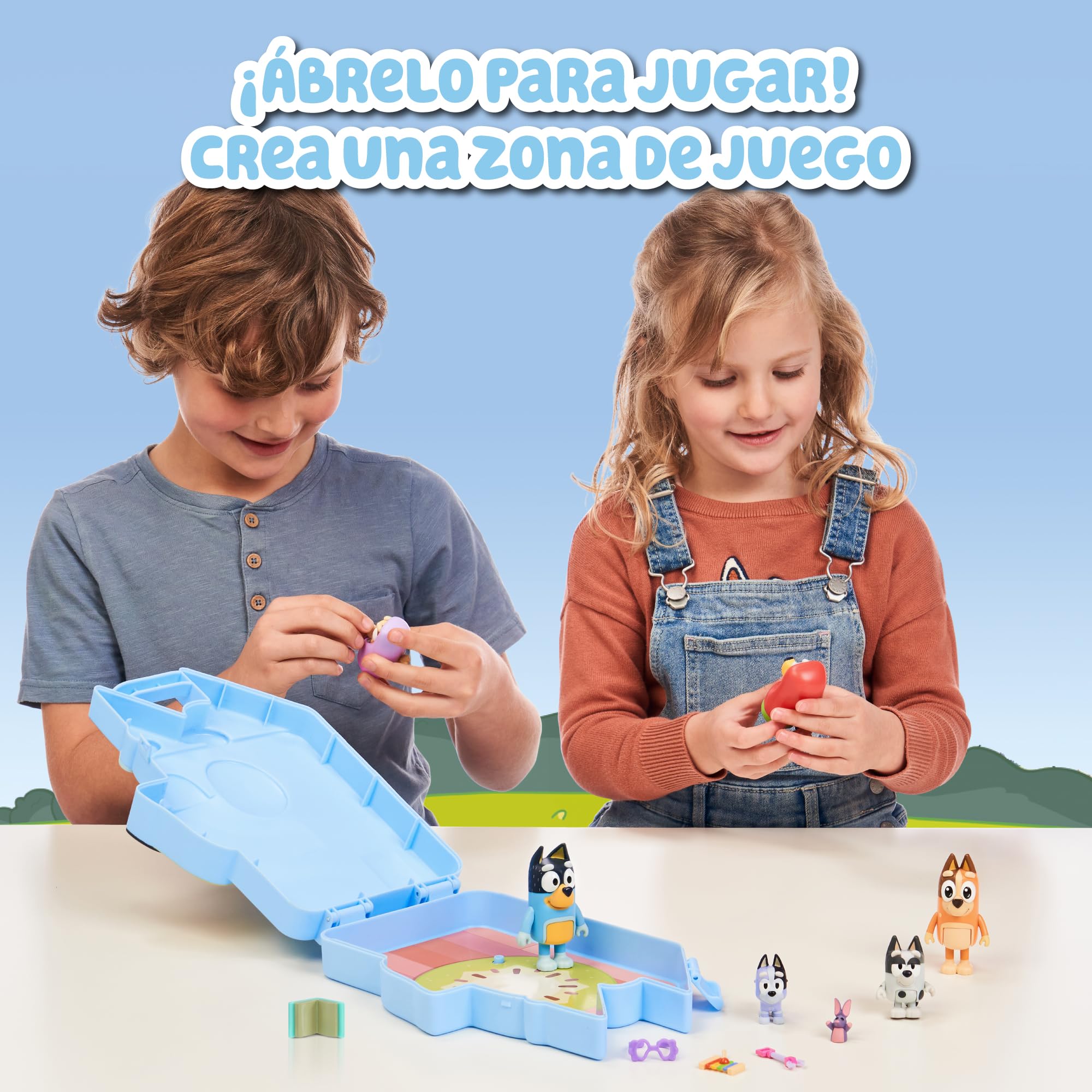 Bluey - Collector Case z figurkami, Puppy Collection Box 6 Figurki z serii kreskówek dla dzieci i 4 akcesoria, dla chłopców i dziewcząt +3 lata, słynny (BLY52000)