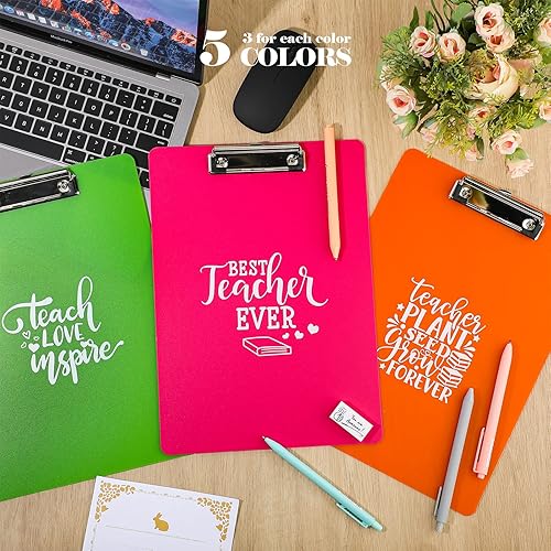 Miniatura 9 de Teacher Appreciation Gift Bulk Plastic Clipboards for Teacher Color Teacher Clipboards for Graduation Back to School Gift for Teacher Office 12.4 x