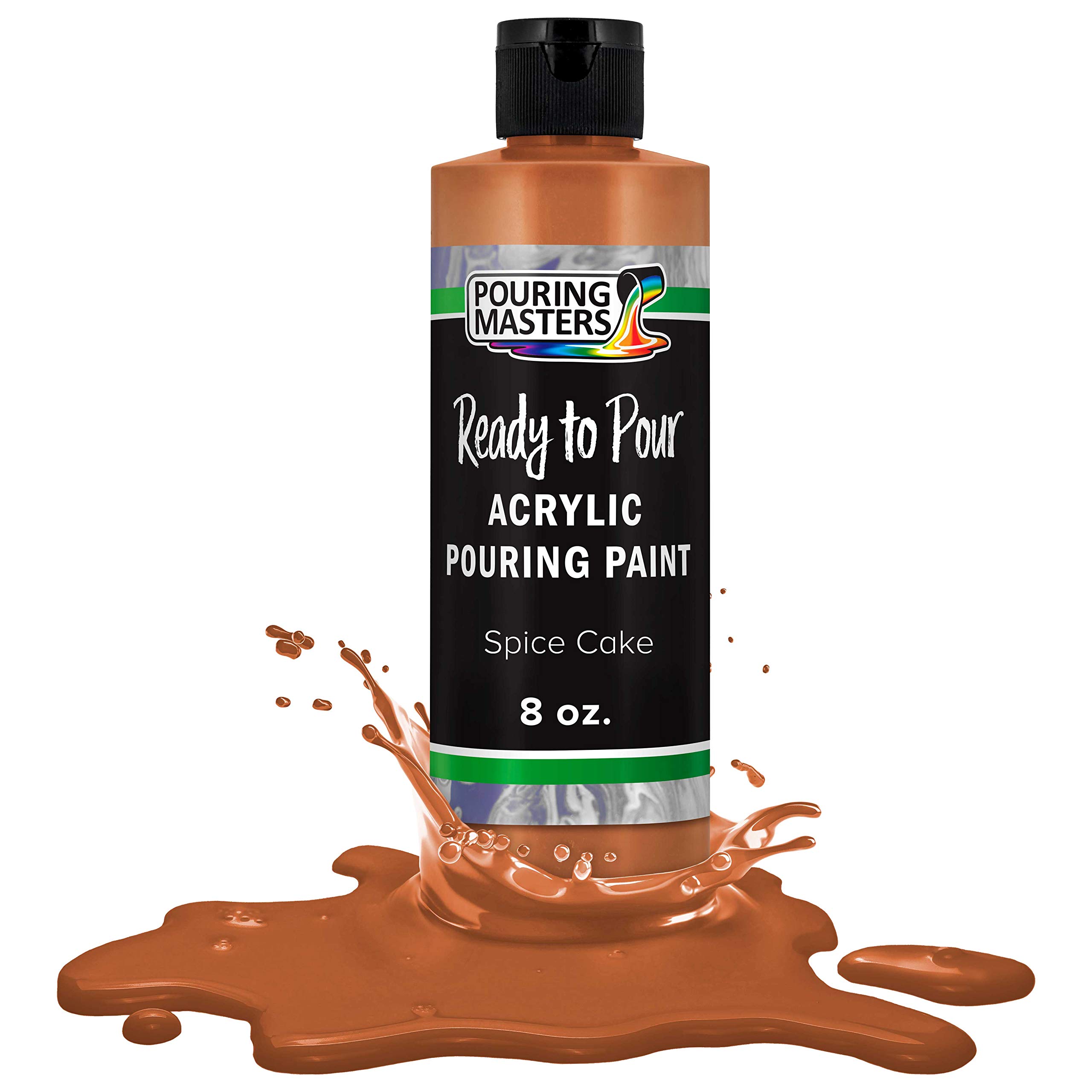 Pouring Masters Spice Cake Ready to Pour Acrylic Pouring Paint - Premium 8-Ounce Pre-Mixed Fluid Acrylic Paint - Fluid Art Supplies for Canvas, Wood,