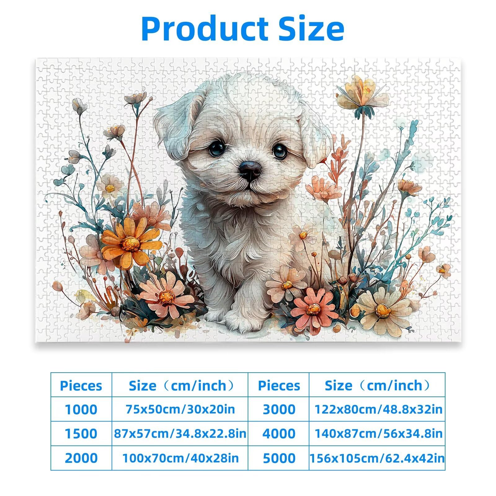 Puzzle dla dorosłych 1500, puzzle kwiatowe dla dorosłych, puzzle dla psów z wykwintnym pudełkiem do pakowania, niemożliwe drewniane puzzle do wystroju pokoju, prezenty dla kobiet, prezenty dla