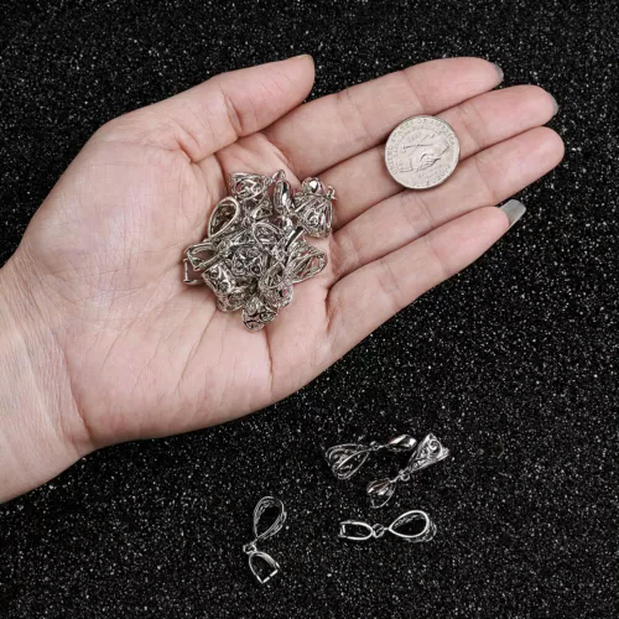 50x filigrana cremagliera placcatura Ottone Ciondolo Pizzico cauzioni Ricerca 28x8.8x7.5mm Perno 1mm