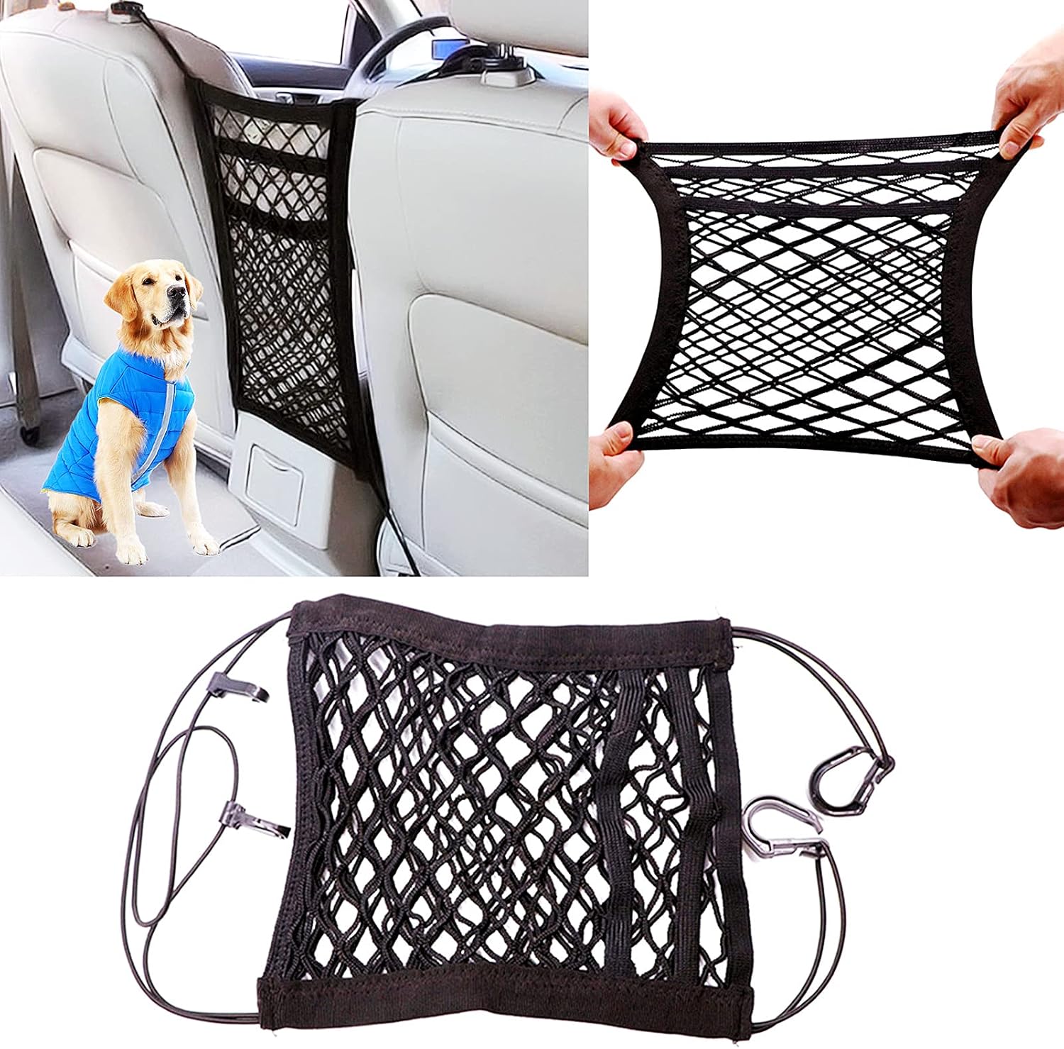 3Layer Car Mesh Organizer,Seat Back Storage Net Bag