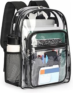 Clear Backpack Heavy Duty for School – 17in Transparent P...
