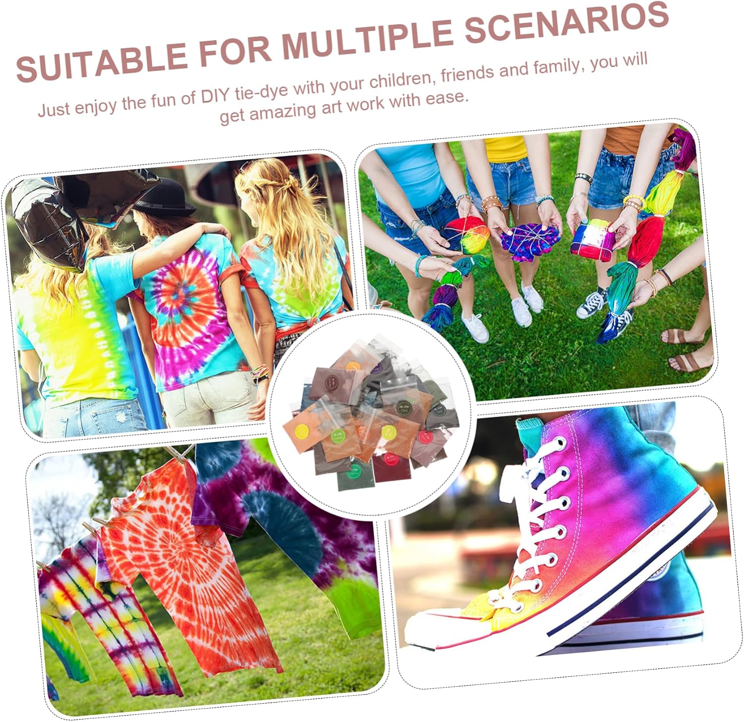 STOBOK Color Tie Dye Powder for DIY Crafts for Festivals and Group Activities Each for Shirts Shoes and More Vibrant and Results