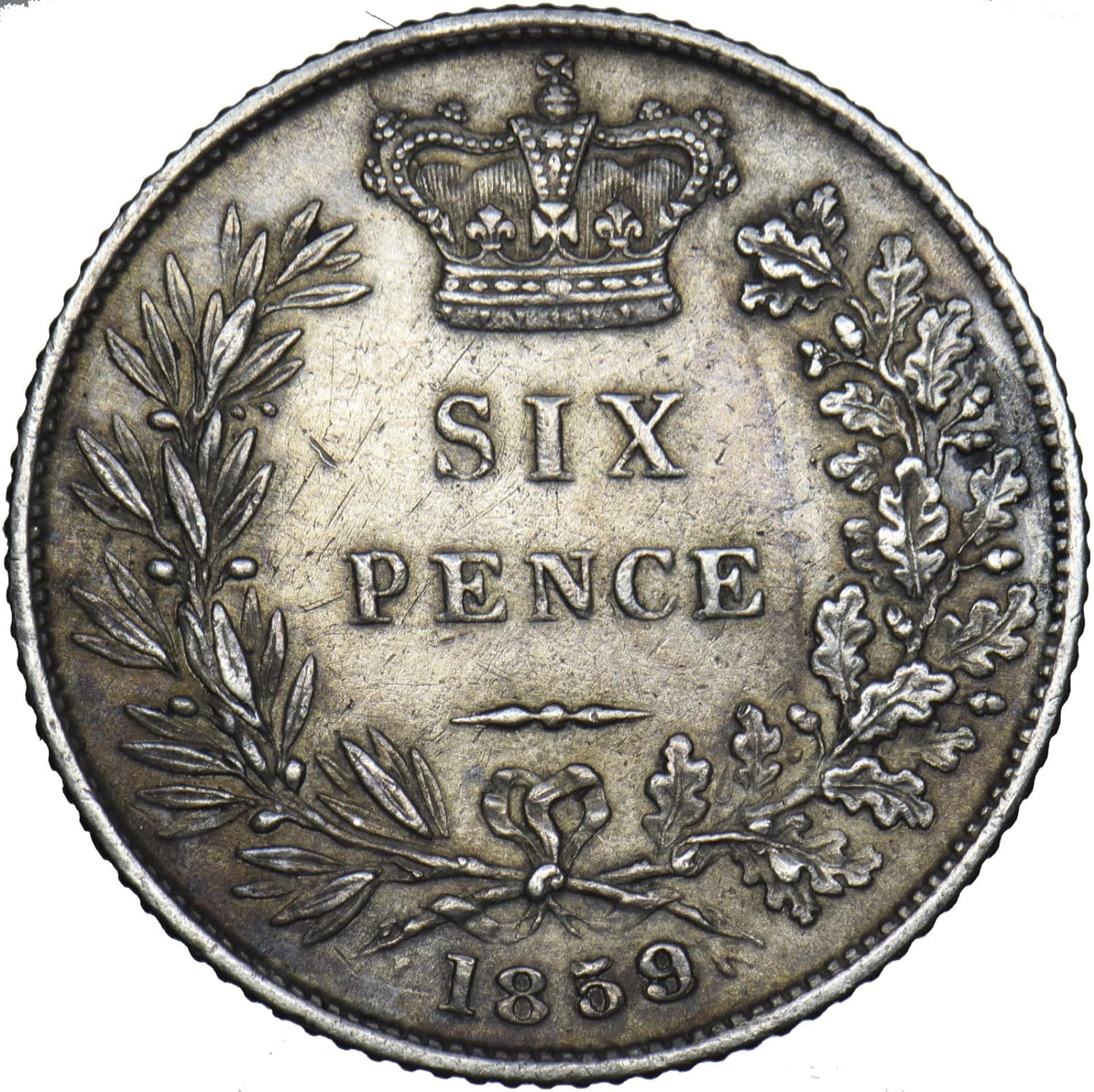 1838-1888 British Sixpence, Minted Under Queen Victoria, The Most Powerful Monarch and Woman In History. "Six Pence In Her Shoe" Wedding Tradition Coin - Monetized By The British Government.