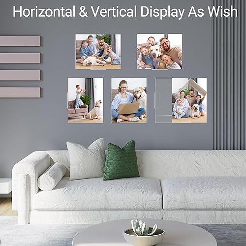 Miniatura 6 de Paquete de 12 soportes acrílicos para letreros de 8.5 x 11 pulgadas, montaje en pared, uso vertical y horizontal, soporte para letreros de pared,