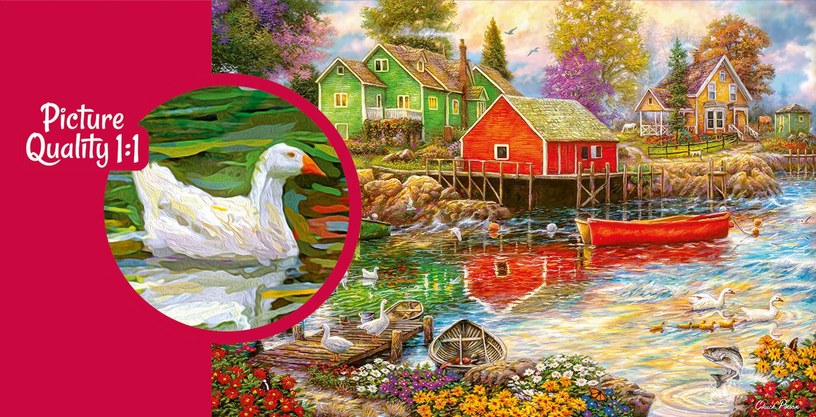 CherryPazzi Puzzle 2000 Teile – Motiv 'Anse Calme', Fertiges Bild Ca. 70x100 Cm