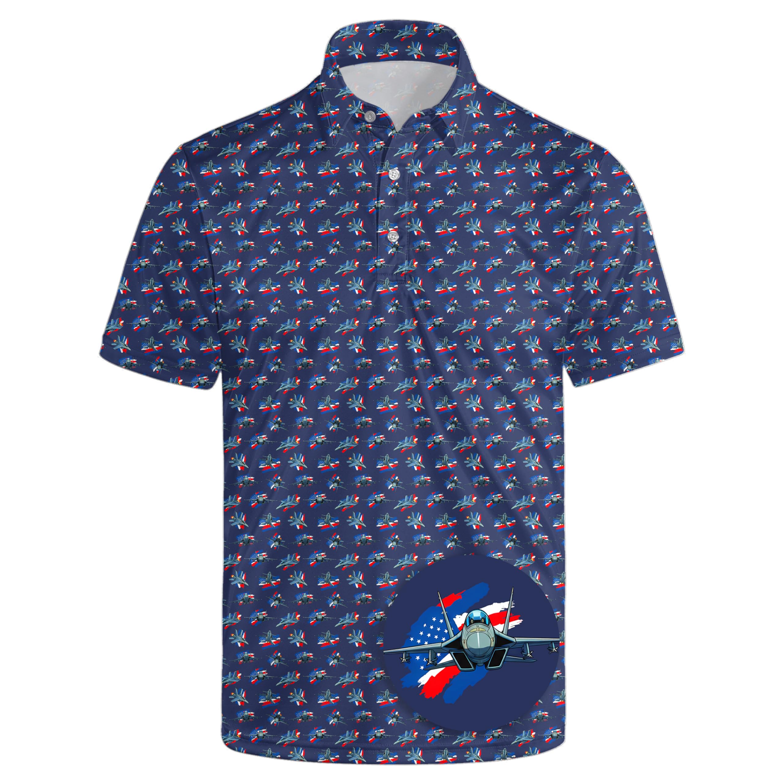 Men's Funny Golf Shirt Short Sleeve, Casual Polo Shirts for Men