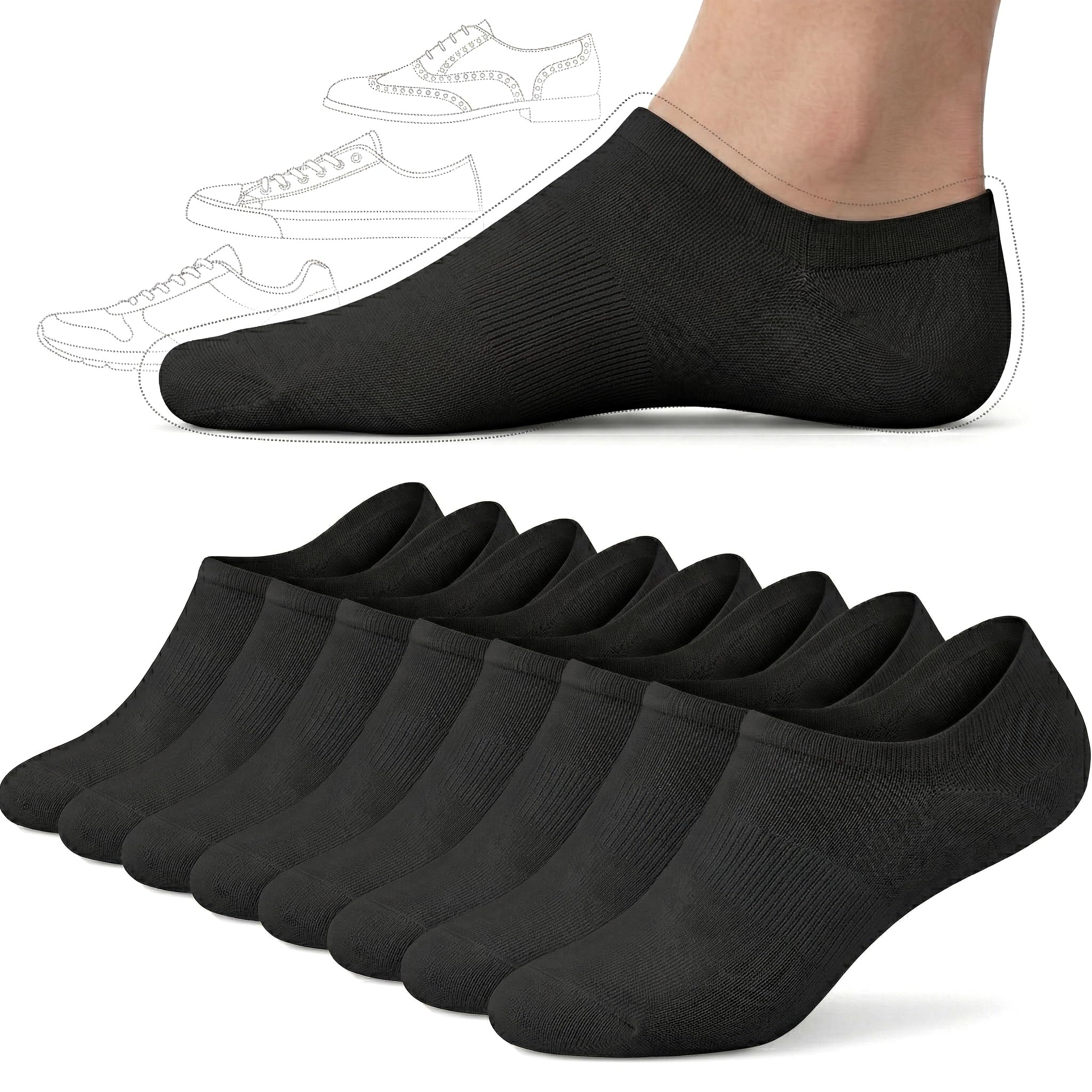 No Show Socks Women, Non Slip Low Cut Ankle Socks for Sneakers, Non-Binding Casual Athletic Invisible Liners