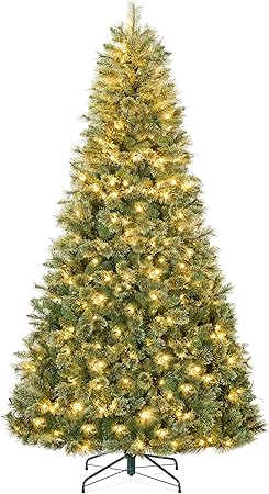9ft Pre Lit Cashmere Christmas Tree Premium Artificial Holiday Decor w.
