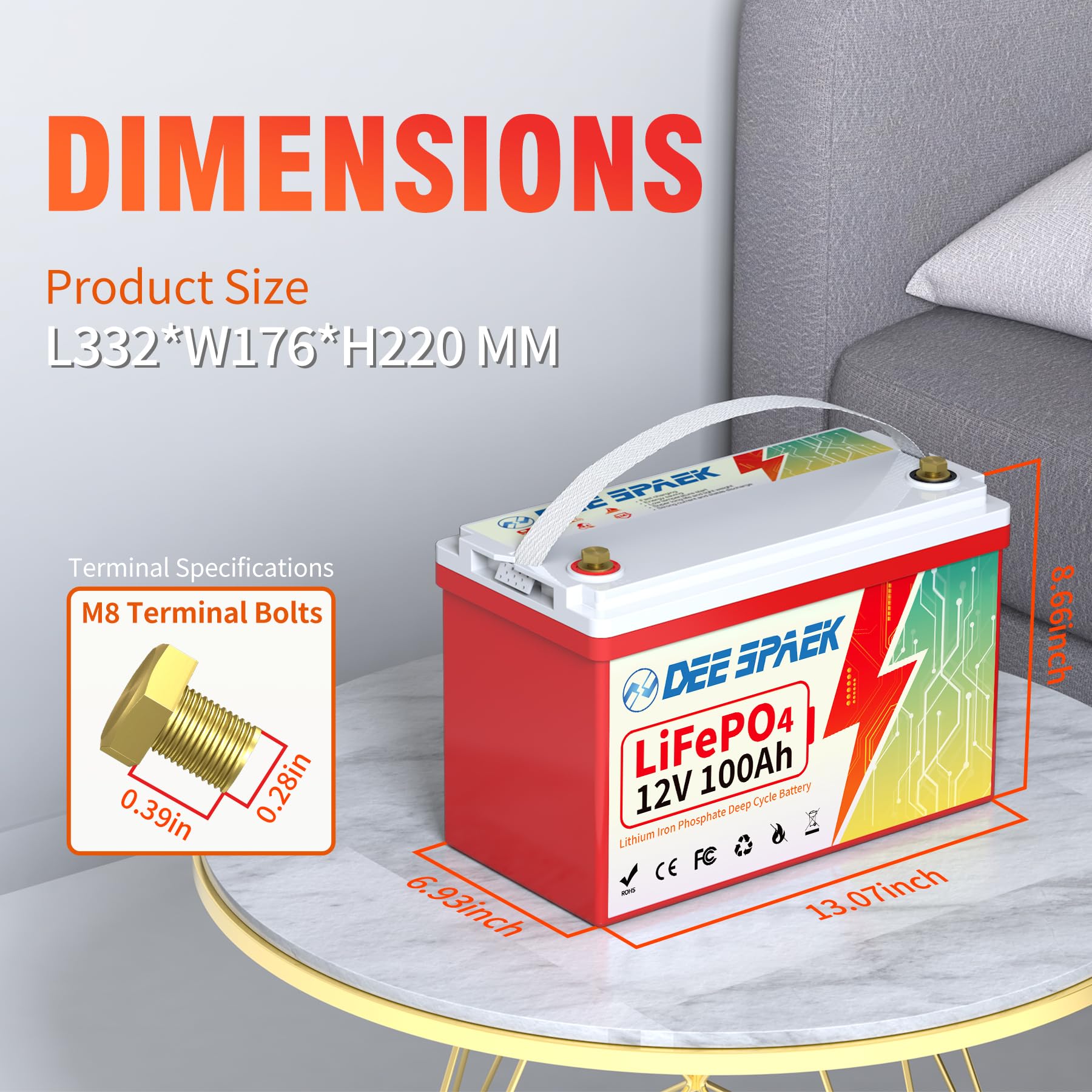 Amazon.co.jp: DEESPAEK 12V 100Ah リン酸鉄リチウムイオンバッテリー