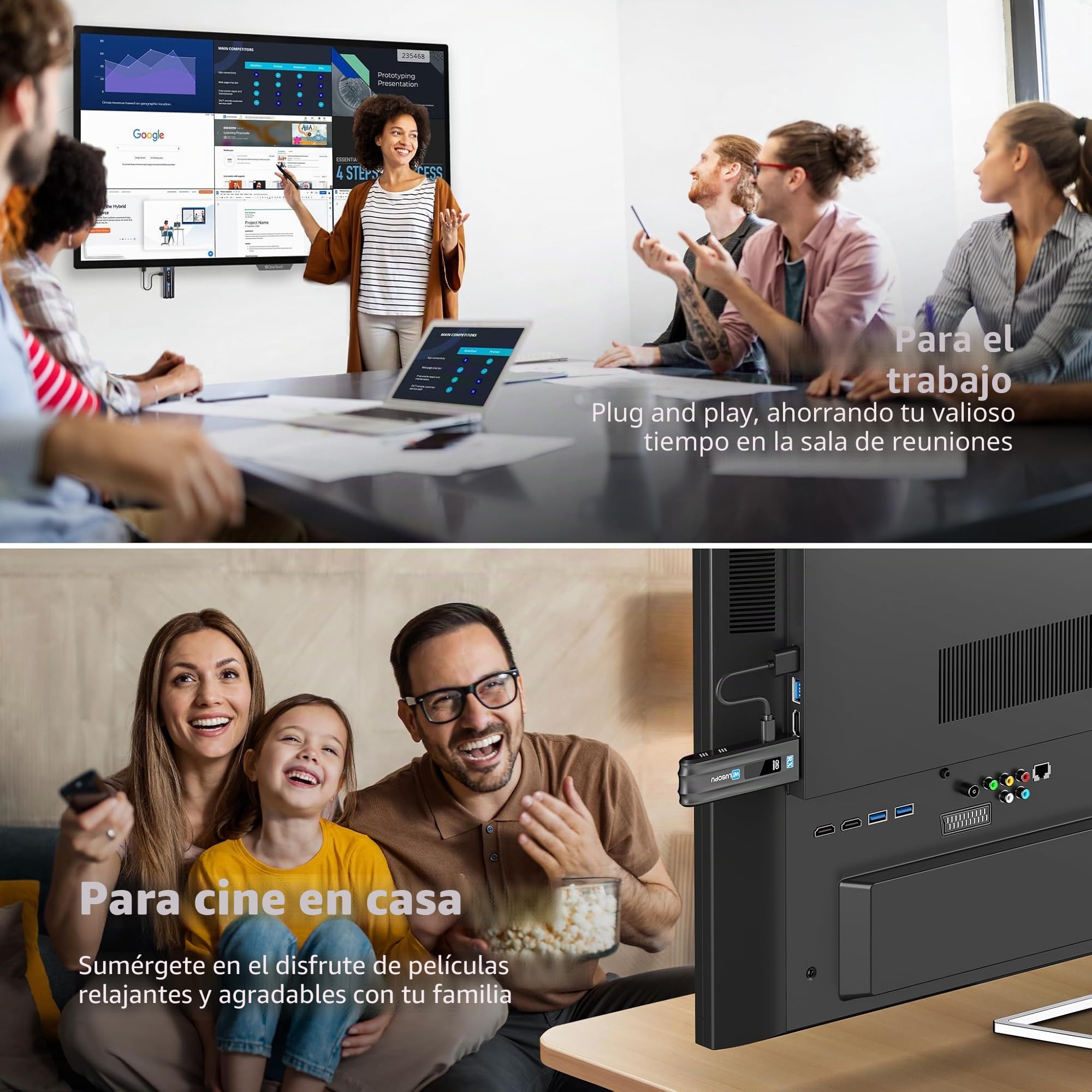 2026 Transmisor y Receptor HDMI Inalámbrico 5G con Pantalla LED Inteligente - Extensor 1080P 60 Hz, Rango de 165 Pies /50 M, Compatible con PC Portátil, Videocámara, TV Box, TV, Monitor y Proyector
