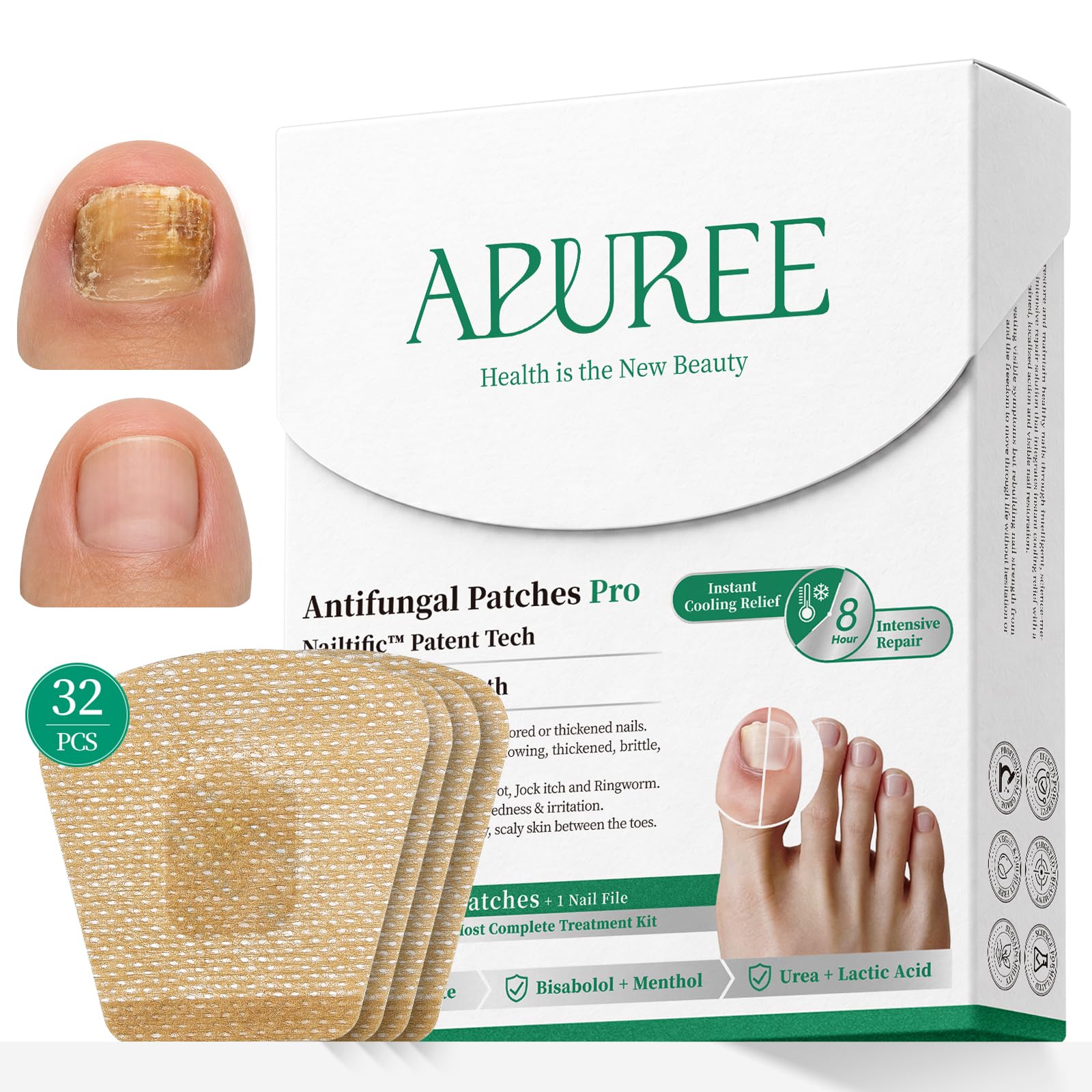 APUREE Fungal Nail Patches Extra Strength Toenail Fungus Treatment Repair