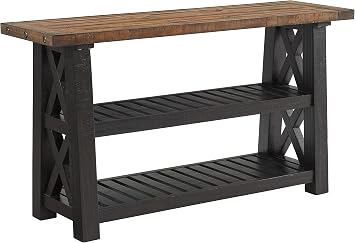 Martin Svensson Home Bolton Rustic Sofa Console Table, Black and Natural