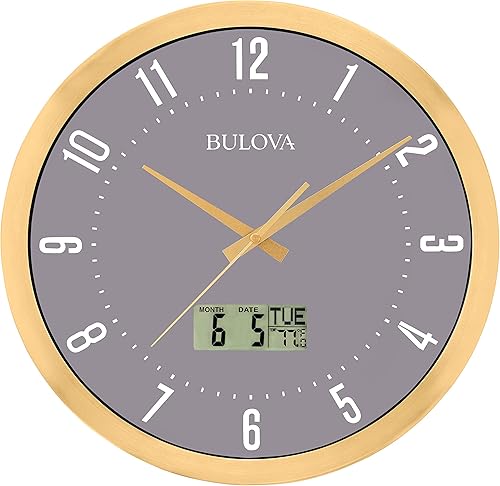 Bulova C4830 - Reloj de pared 140in color dorado