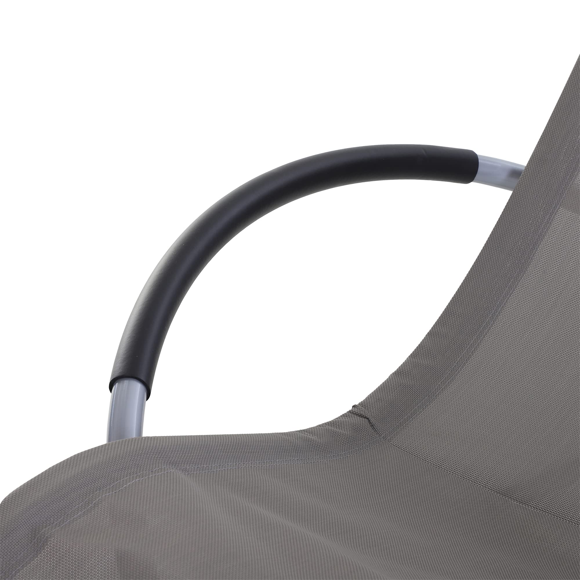 Outsunny Sedia a Dondolo Design Moderno per Interni ed Esterni Texteline 154x80x84cm Grigio