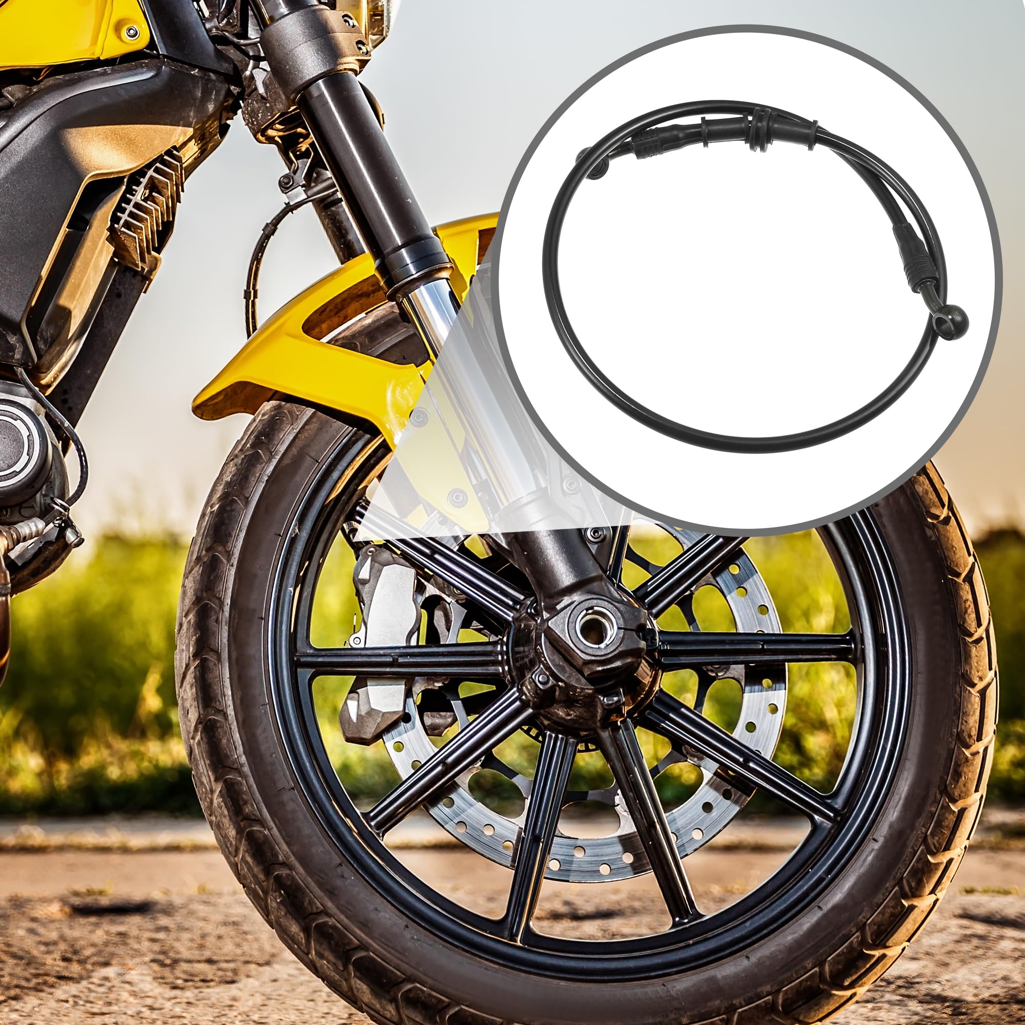 1 Set 80cm 31.50" Manguera de Freno Hidráulico Universal para Motocicletas - para Motocross y Motos de Tierra 28 Grados Trenzado Duradero - Acero Inoxidable Negro