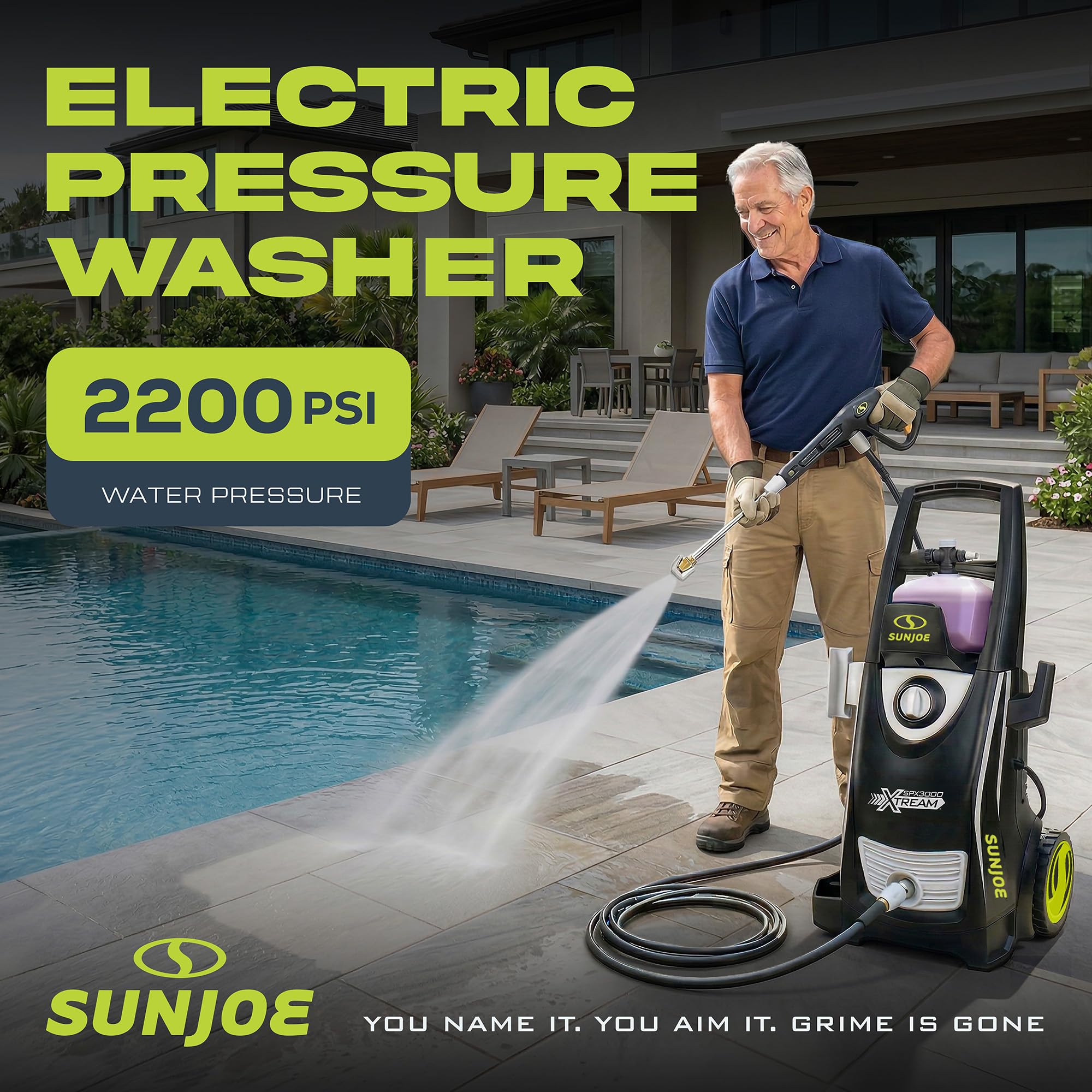 Sun Joe SPX3000-XT 2200 Max PSI 1.65 GPM 13 Amp Xtream Clean