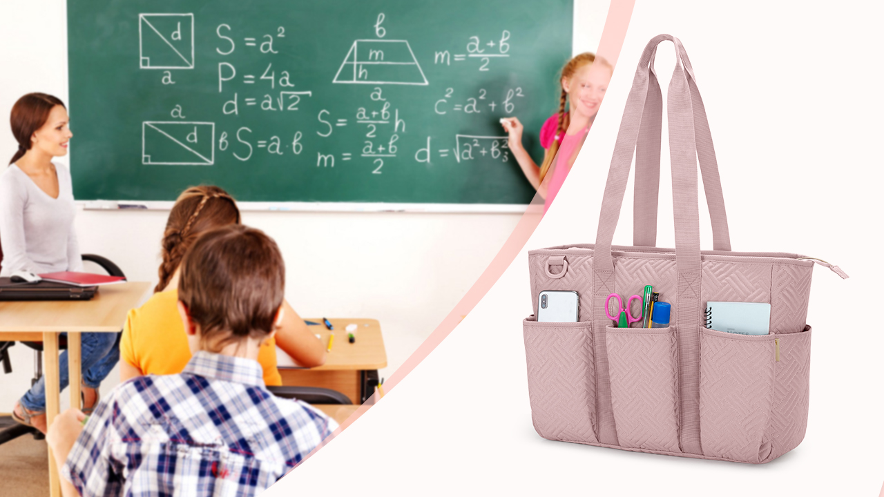 Fasrom Borsa da insegnante per donne da lavoro con scomparto per laptop, Nero