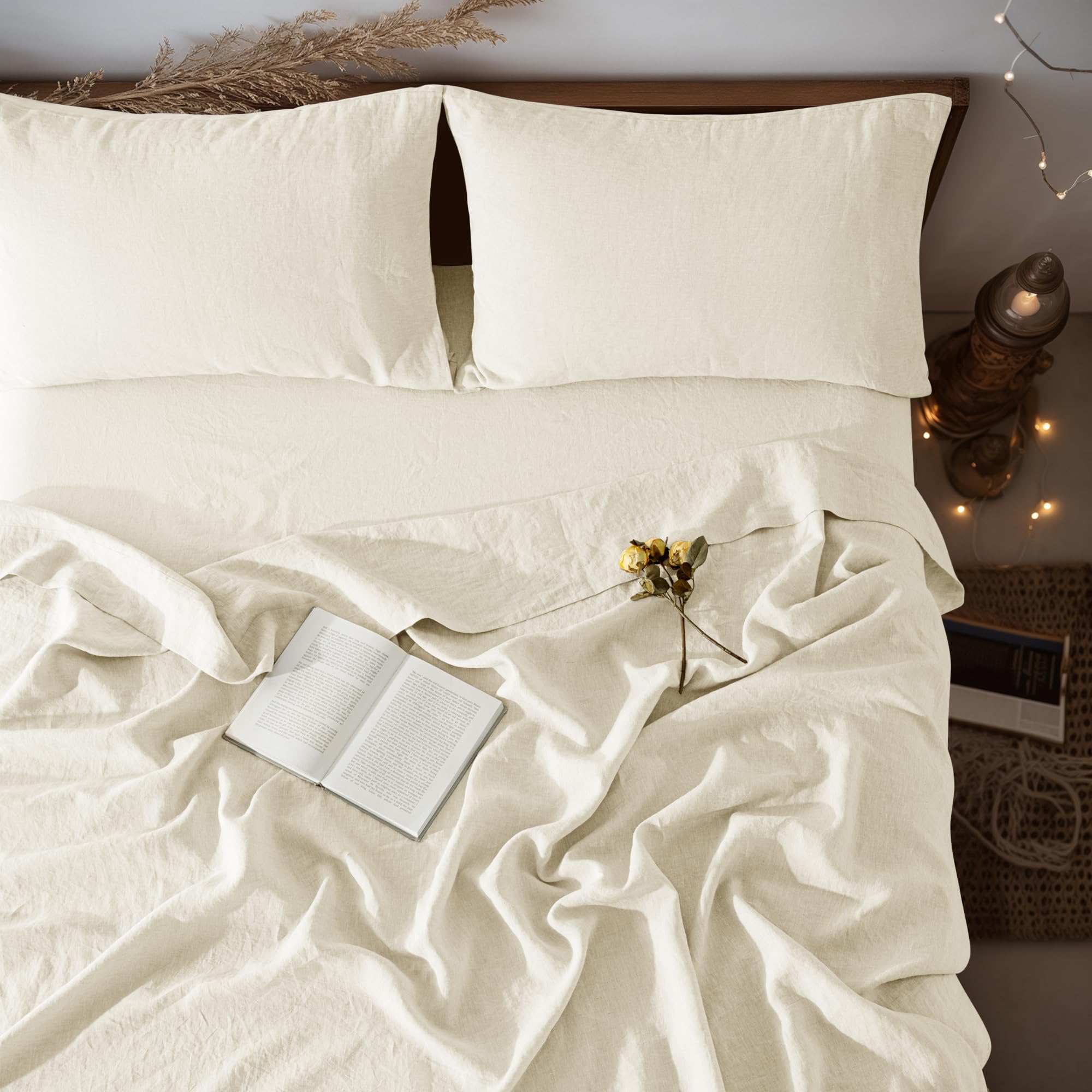 LBRO2M 100% French Organic Linen Sheet Set