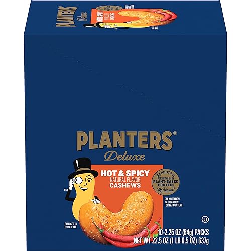 Planters Anacardos cajún picantes, bolsas de 2.25 onzas (30 unidades, 3 paquetes de 10)