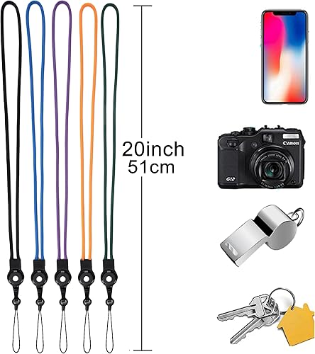 Miniatura 4 de YOUOWO 5 Pack Lanyards Detachable Neck lanyard For Pen Phone ID Badges Holder Keys Office Cell USB Black Strap Whistles iPod