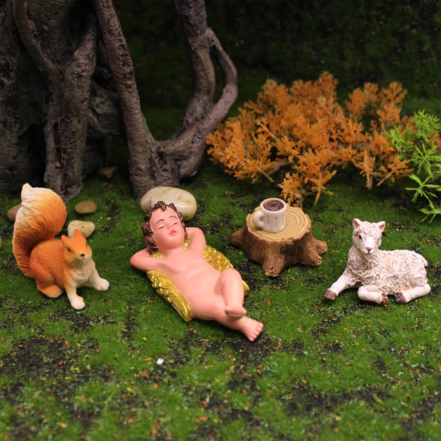 5 Pcs Cupid and Animal Resin Set- Miniature Mini Resin Figurines Ornaments Kit - Fairy Garden Accessories - Micro Landscape Decoration image 5