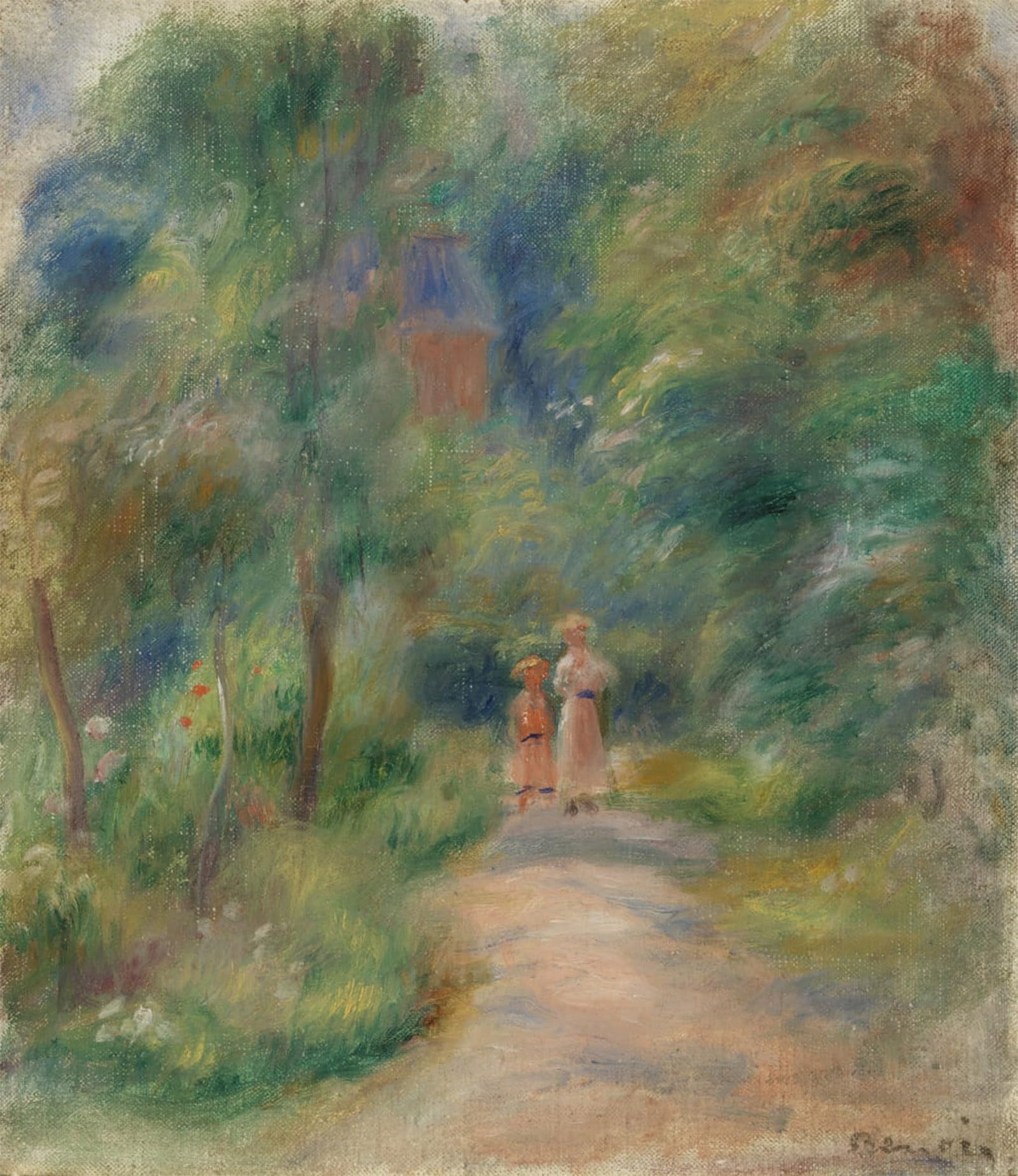 POSTERIIk Vintage Art Print Images Pictures Print Two Figures on a Path by Pierre Auguste Renoir Modern Colour Posters for Office Home Decor 60x90cm