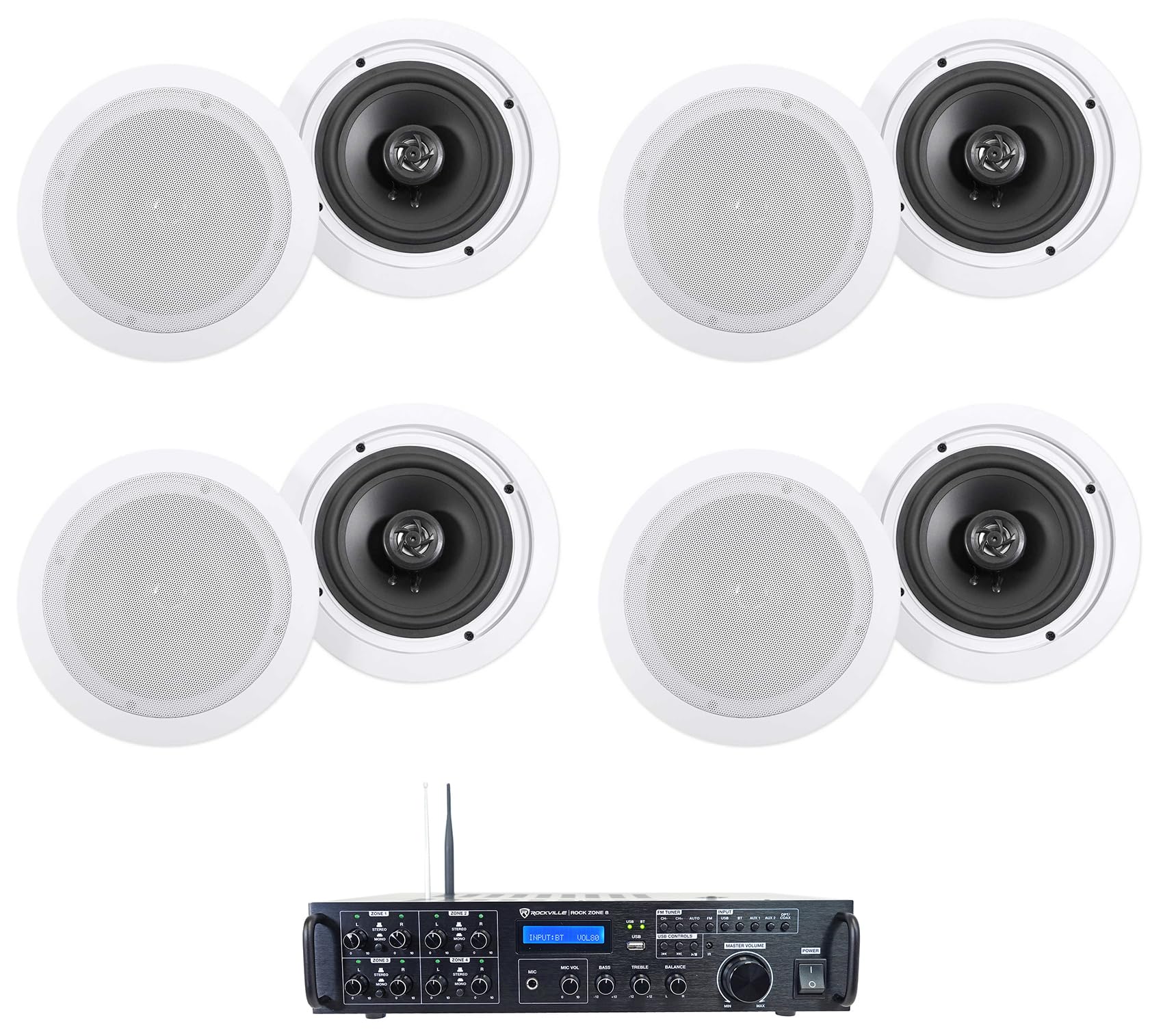 Amazon.com: Rockville Bundle Rock Zone 8 8-Channel 1000W RMS Multi