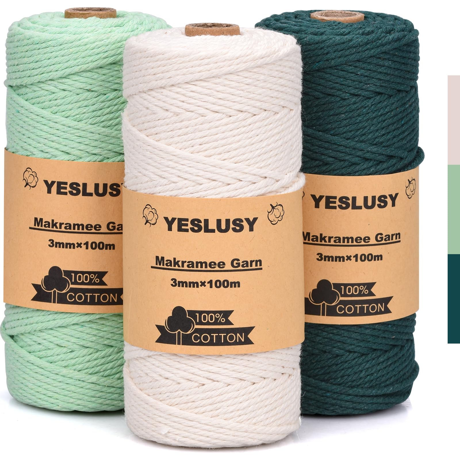 yeslusy fil macramé 3mm x 100m (lot de