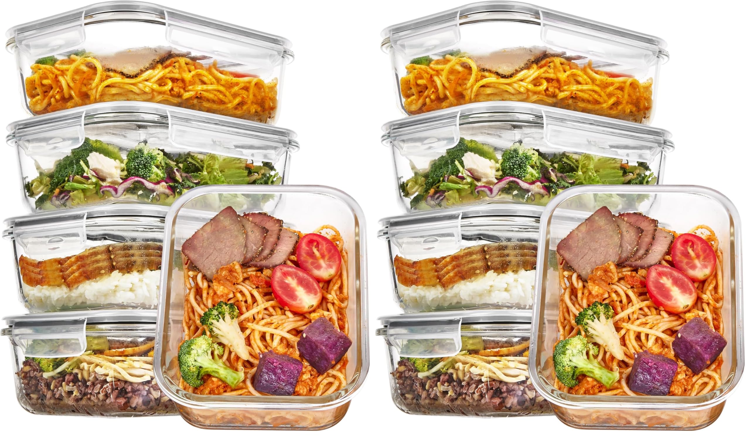 Vtopmart 35oz glass food storage containers with lids meal prep set