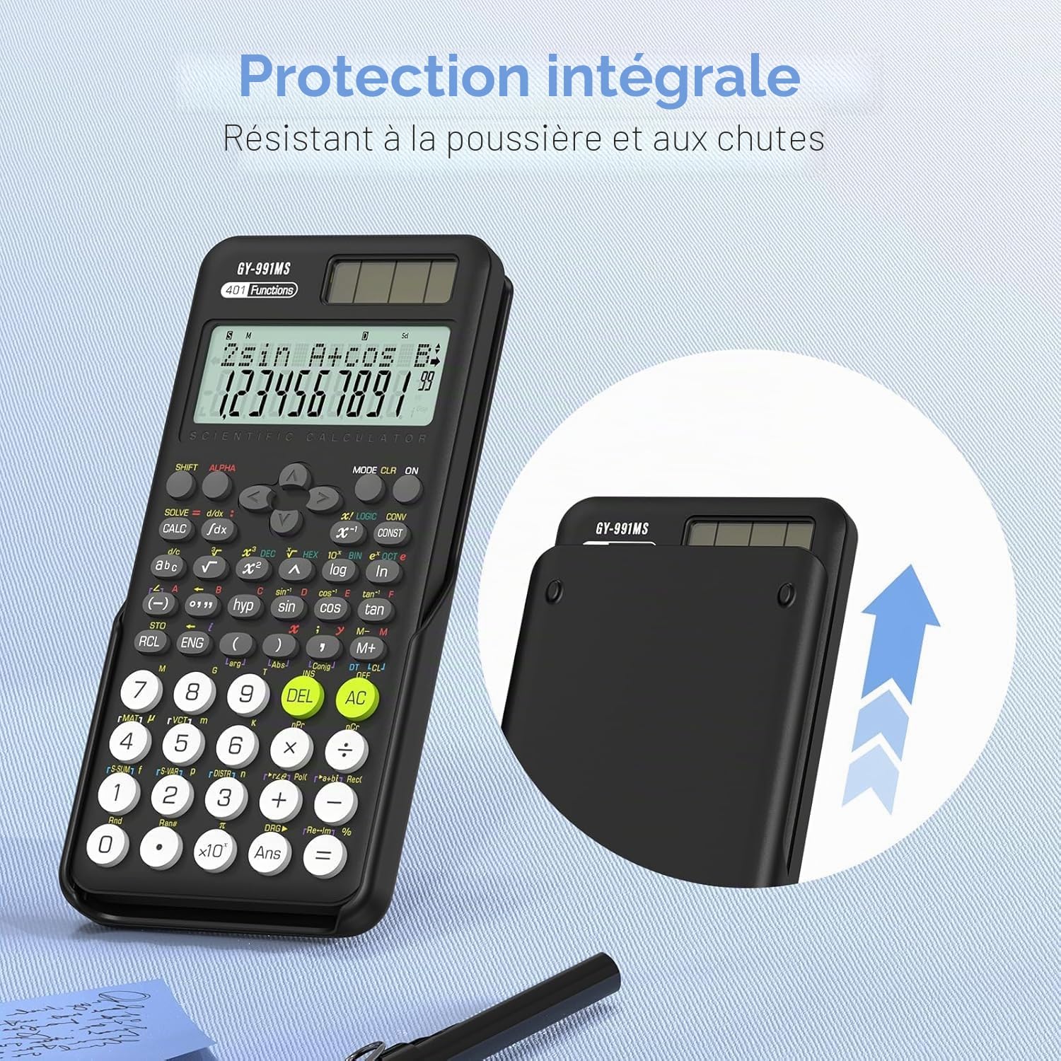 Calculatrices Scientifiques Lot de 8, 401 Fonctions Affichage 2 Lignes Calculatrice de Bureau Collège Lycée