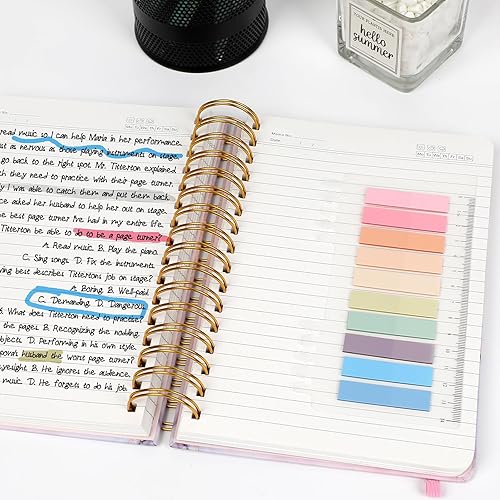 Miniatura 5 de Ddaowanx Cuaderno de espiral de tapa dura, diario de rayas universitarias, 6 x 8.5 pulgadas, 320 páginas grandes a rayas para mujeres y hombres,