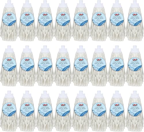 Vista 7 de LOLA Trapeador húmedo de hilo de algodón, absorbe hasta 3 veces su peso en agua, para limpieza de pisos, incluye tapa giratoria para colgar