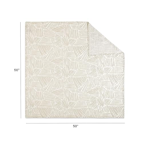 Miniatura 9 de Babyletto Manta de algodón 100% orgánico, certificado GOTS, muselina ultrasuave y transpirable, rayas de avena