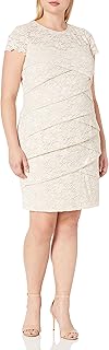 Women's Petite Short Sleeve Round Neck Lace Sheath Dress - Buy now