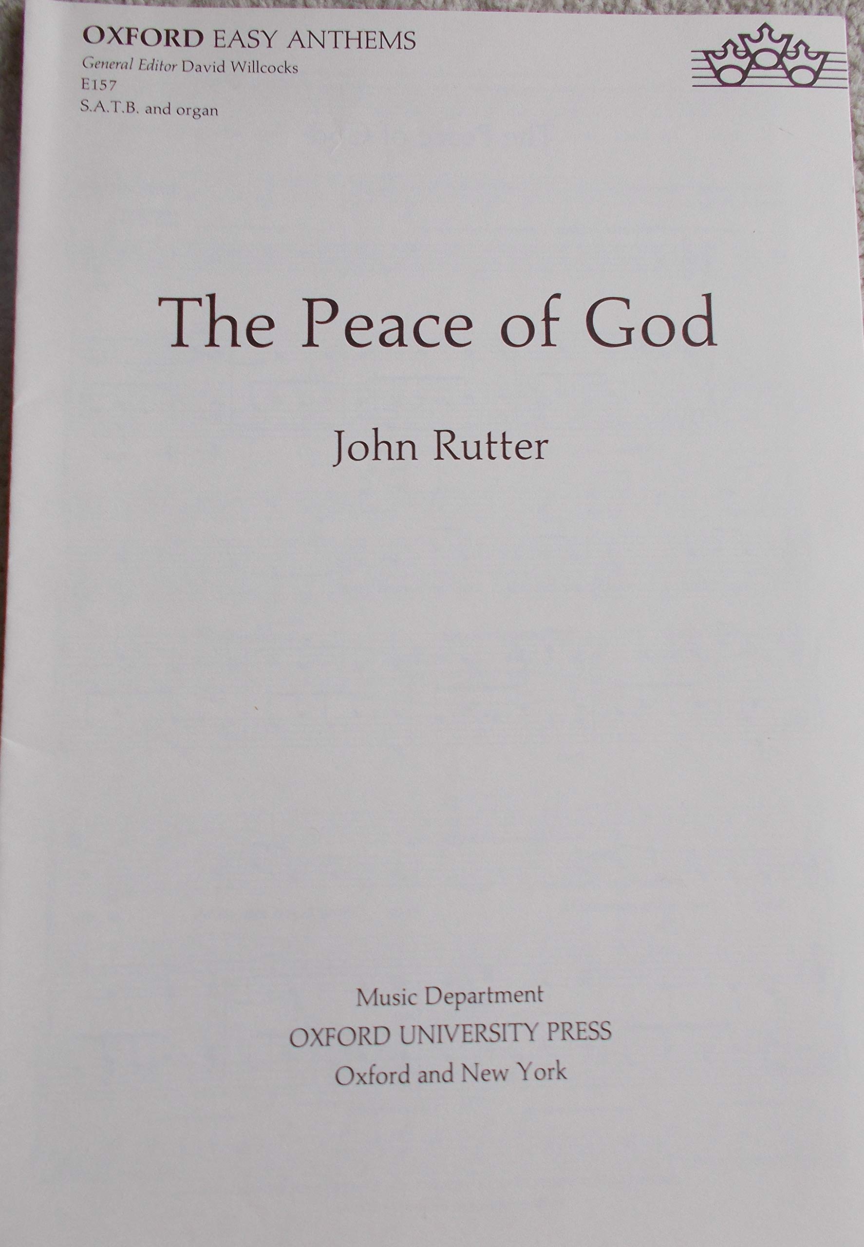 The Peace of God: SATB vocal score