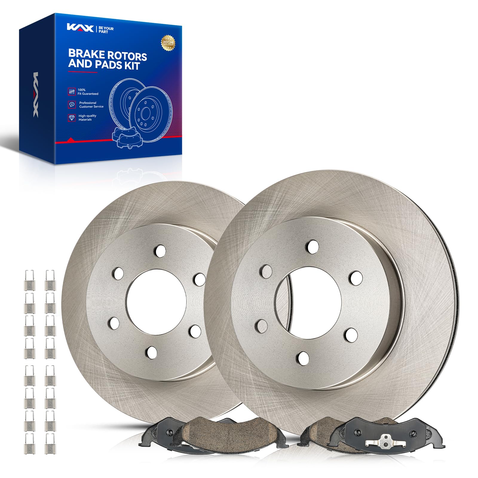 KAX Front Brake Kit, OE Brake Rotors and Ceramic Brake Pads | Fits Dodge Dakota 2000-2002, Dodge Durango 2000-2002, Automotive Replacement Brake Kit
