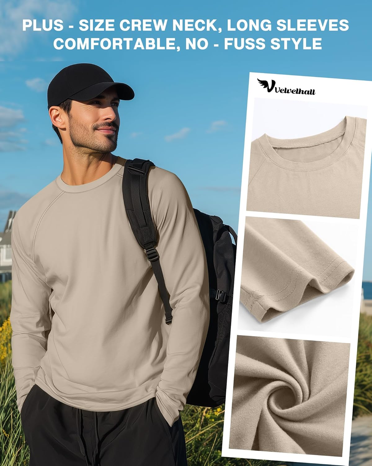 10 Pack Men Big and Tall Cotton Shirts Long Sleeve Tops - Image 4