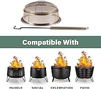 Vista 5 de TIKI Juego de pantalla para fogatas y póquer para patio y celebración, protector de chispas para fogatas al aire libre y protector de brasas